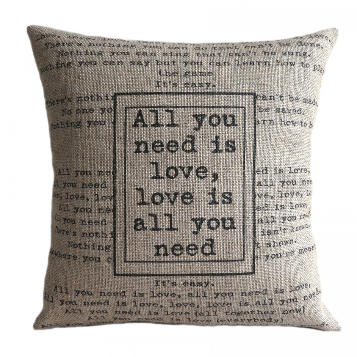 'all You Need Is Love' Pillow Cover