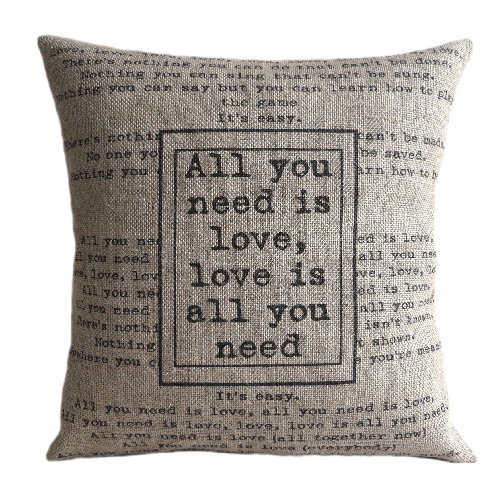 'all You Need Is Love' Pillow Cover on Luulla